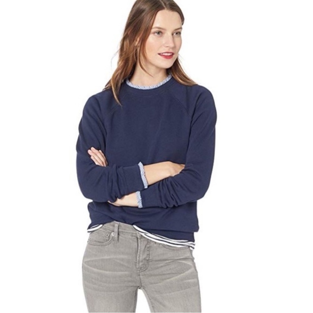 Jcrew Woven Ruffleneck Pullover Sweatshirt